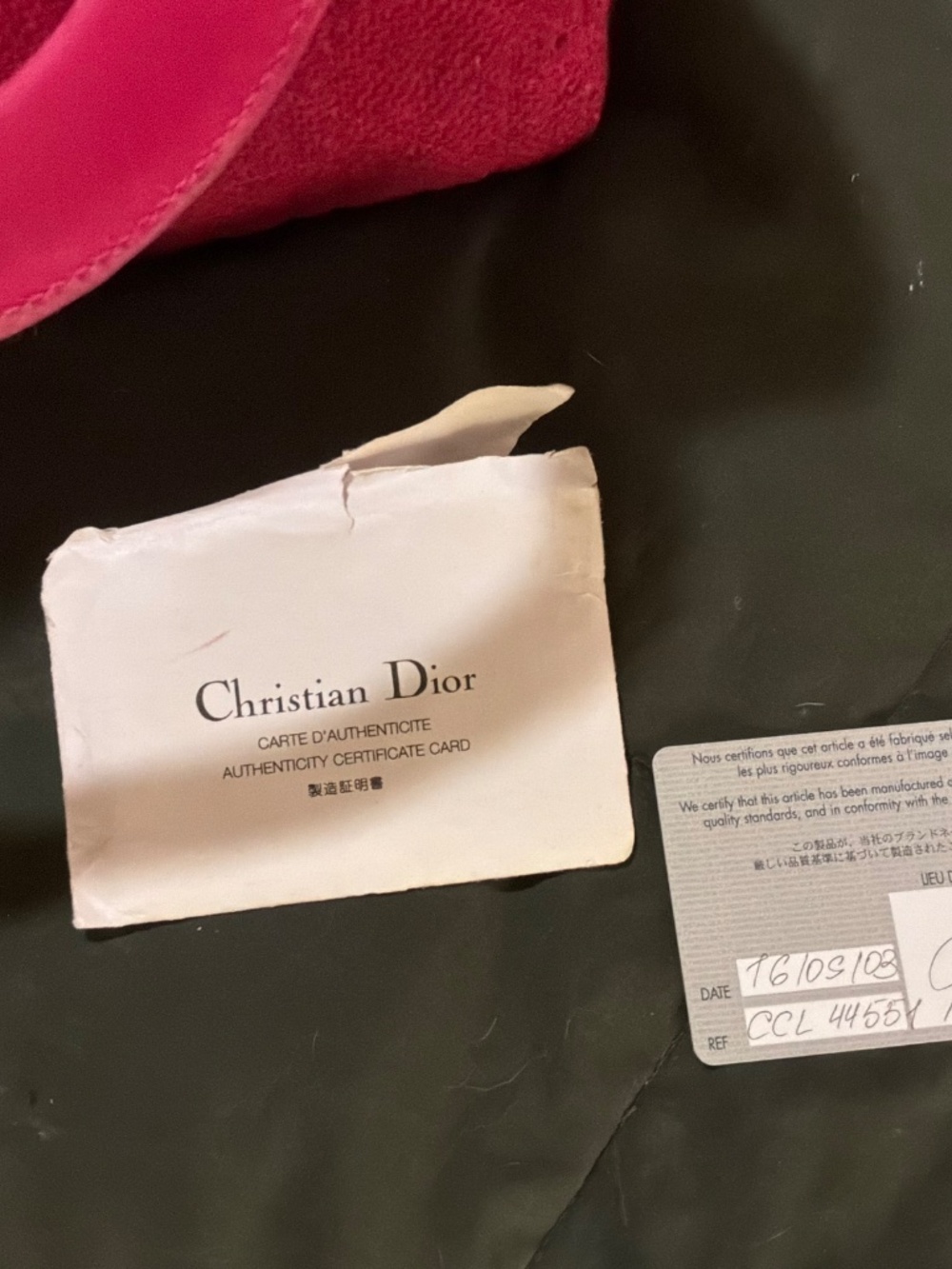 Pink tweed Lady Dior with multicolor charms and fabric - Picture 12 of 14